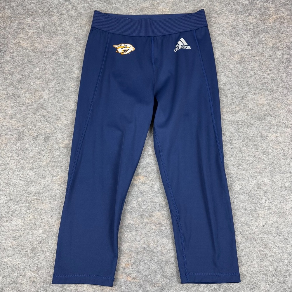 Adidas Techfit Nashville Predators NHL 3/4 Leggings Blue Womens‎ Large L
